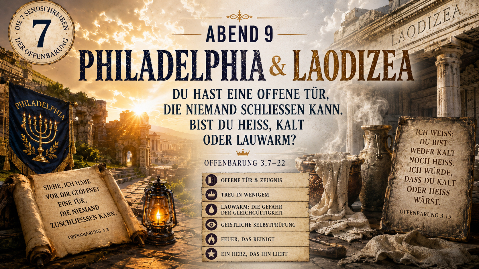 Offenbarung Abend 9 Das Sendschreiben an Philadelphia und Laodizea